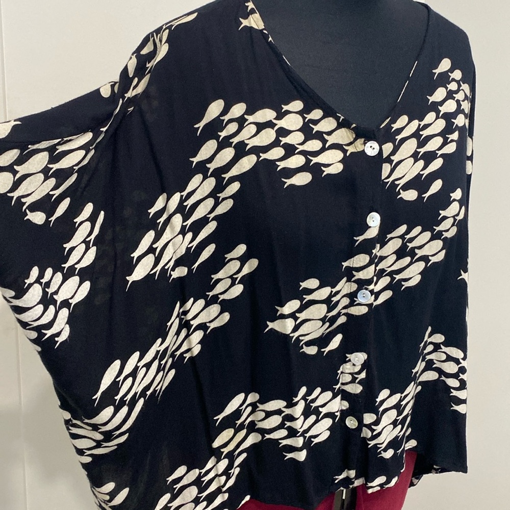 Indian Tropical Button front Blouse | Free Size